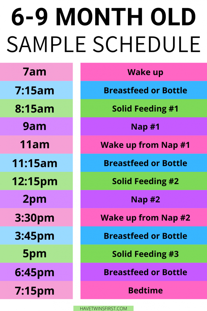 6 Month Old Schedule What To Expect Have Twins First